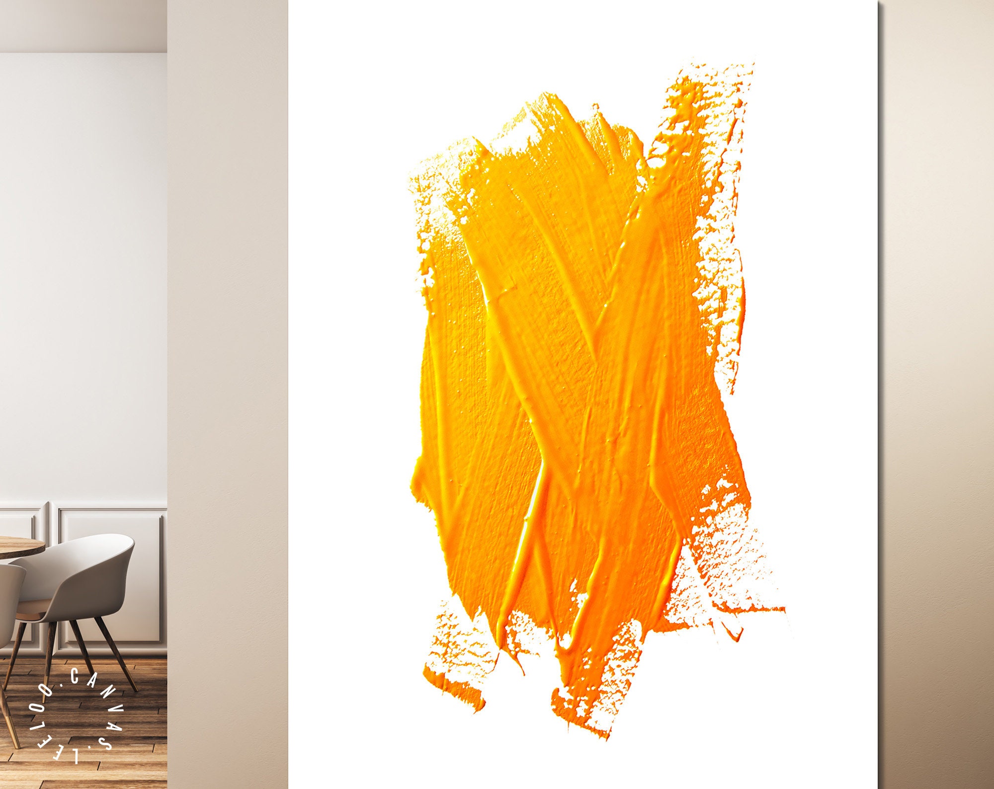 Yellow Ochre Canvas Print // Yellow Ochre Strokes of the Paint Etsy UK