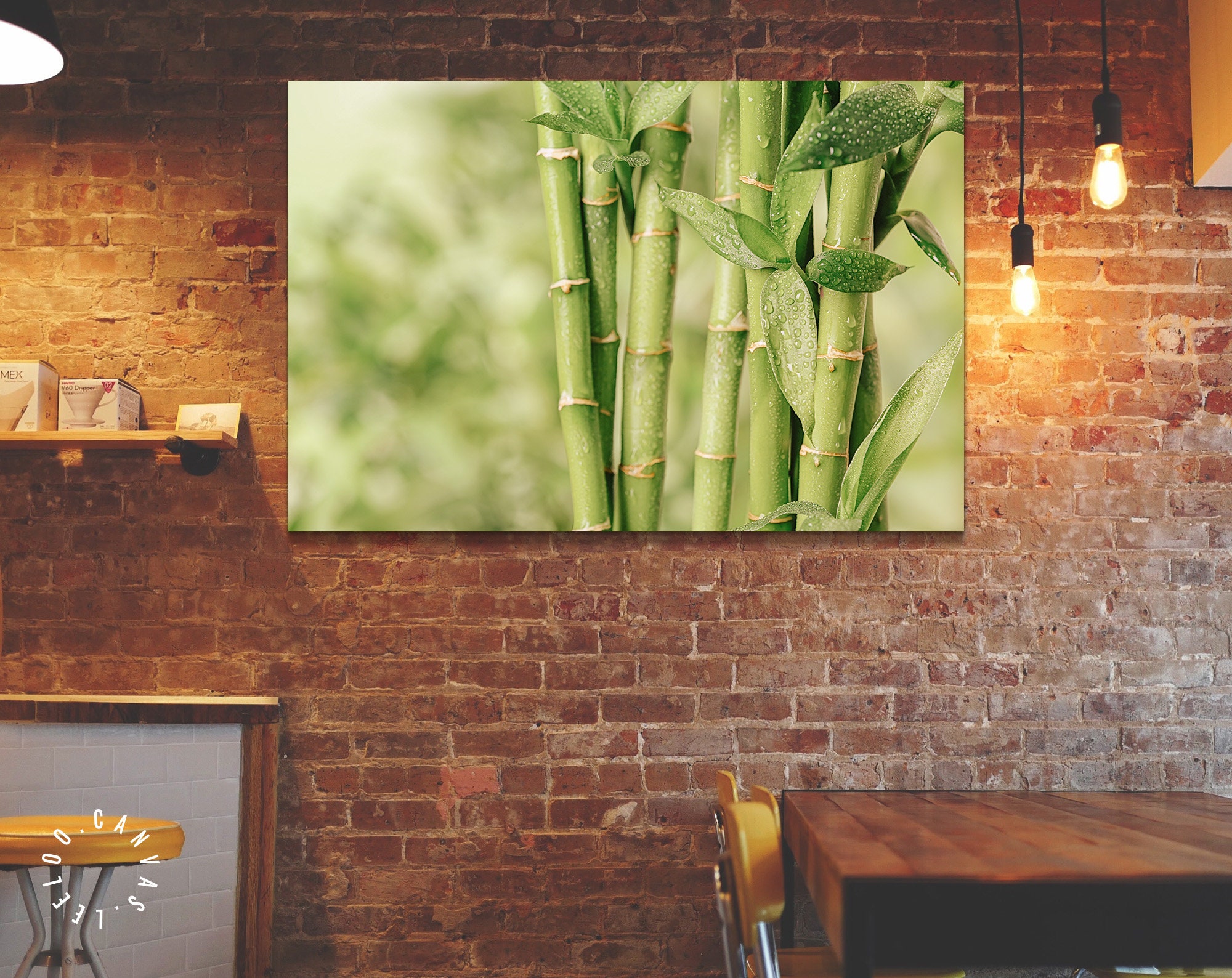 Bamboo Canvas Print // Beautiful Green Bamboo Stems Wall Art Etsy