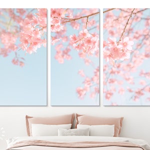 Cherry Blossom Canvas Print // Beautiful Sakura Flower Wall Art