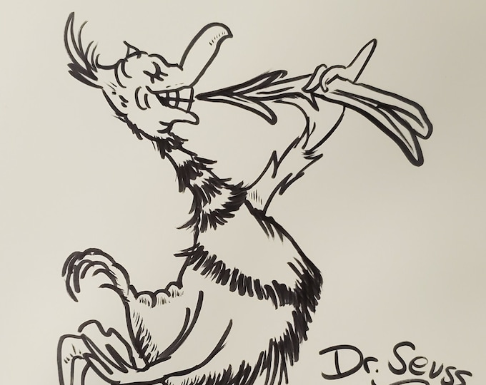 Dr Seuss Character Art Drawing Artwork, Dr Seuss Cartoon Illustration ...