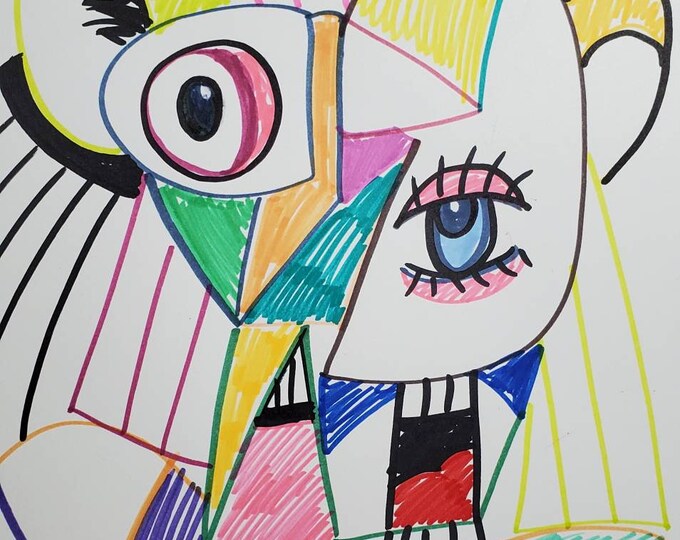 Condo Signed Original Artwork Signed Drawing, Signed Condo