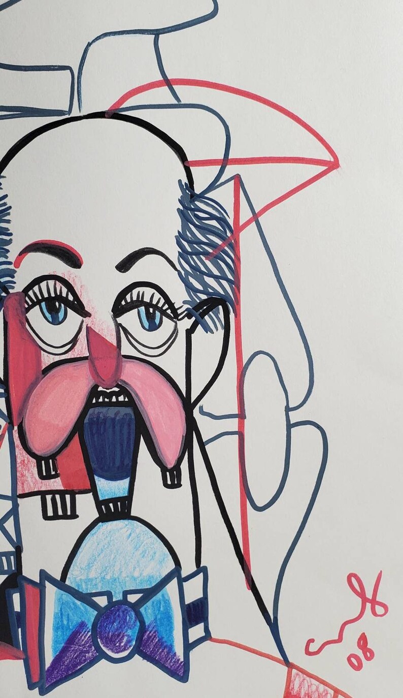 Condo Drawing Signed Artwork Colorful Condo Etsy