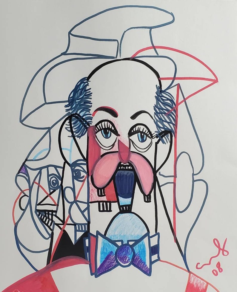 Condo Drawing Signed Artwork Colorful Condo Etsy