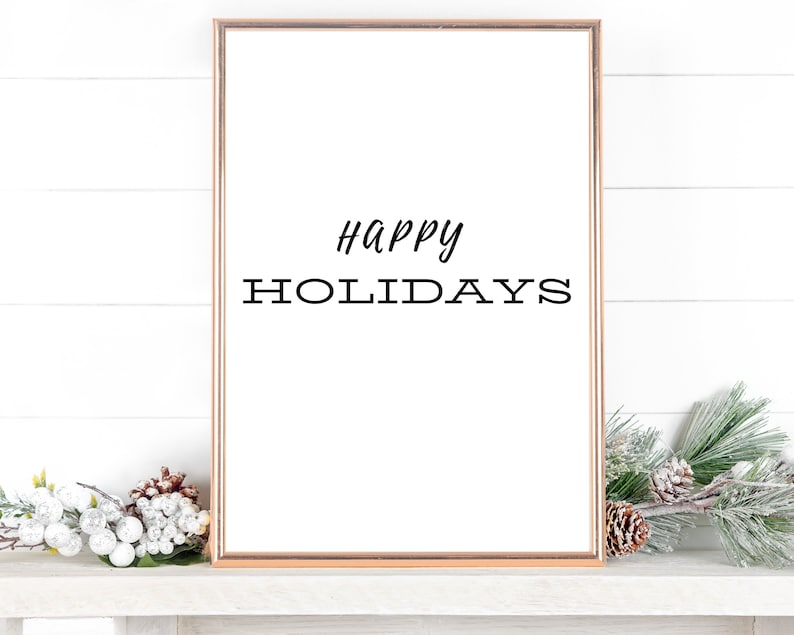 Happy Holidays Printable, Happy Holidays Wall Print, Happy Holidays ...
