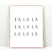 Fa La La La La Printable Christmas Song Printable Christmas - Etsy