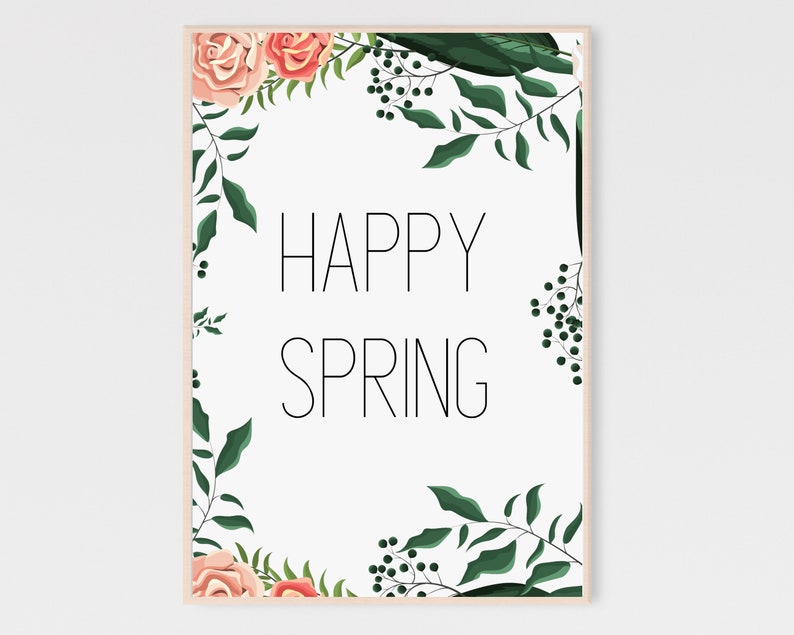 Happt Spring Sign Happy Spring Sign, Spring Printable, Hello Spring Wall Art, Spring Wall ...