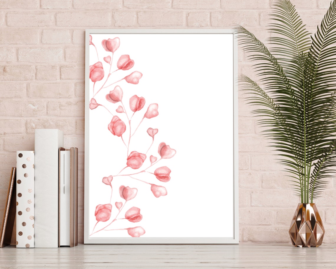 Floral Printable Pink Flower Wall Art Pink Wall Decor Pink | Etsy