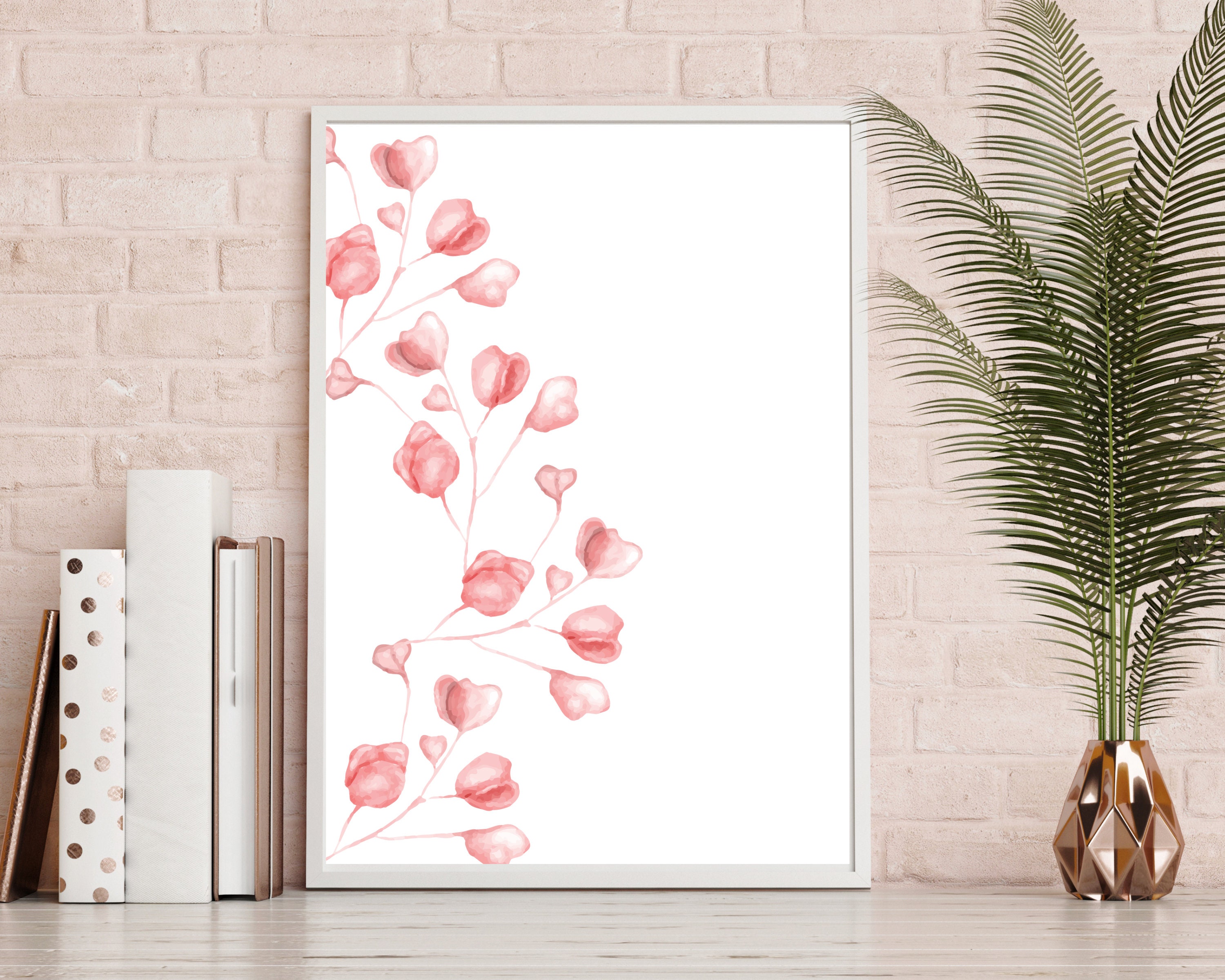 Floral Printable, Pink Flower Wall Art, Pink Wall Decor, Pink Prints ...
