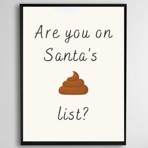 SANTAS NAUGHTY LIST, naughty list, naughty or nice list, christmas printable, christmas print, Christmas wall art, digital download, svg