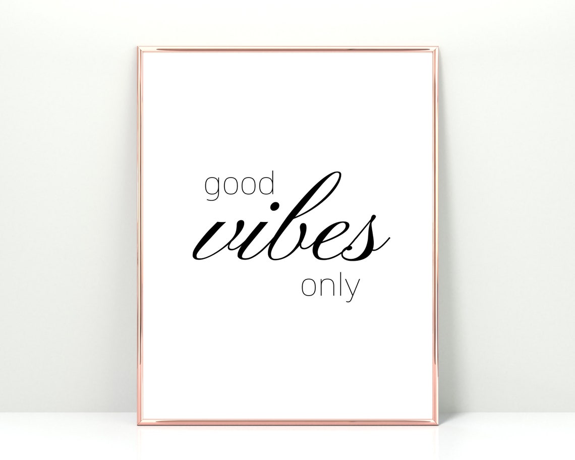 Good Vibes Only, Good Vibes Printable, Simple Wall Art, Minimalist ...