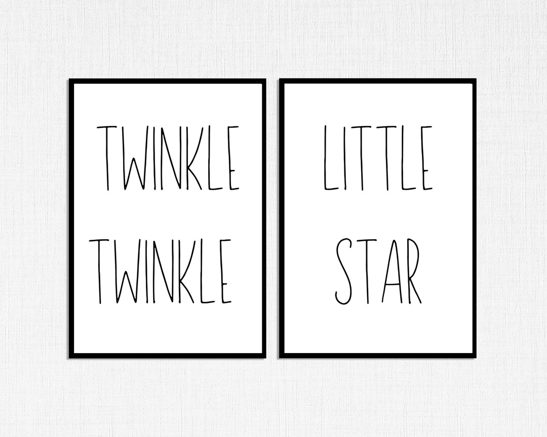 Twinkle Twinkle Little Star | Set of 2 Nursery Prints, Nursery Rhyme ...