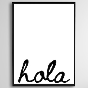 hola sign, hola script printable, hola wall art, Spanish sign, Spanish teacher classroom decor, classroom prints, classroom wall art, hello