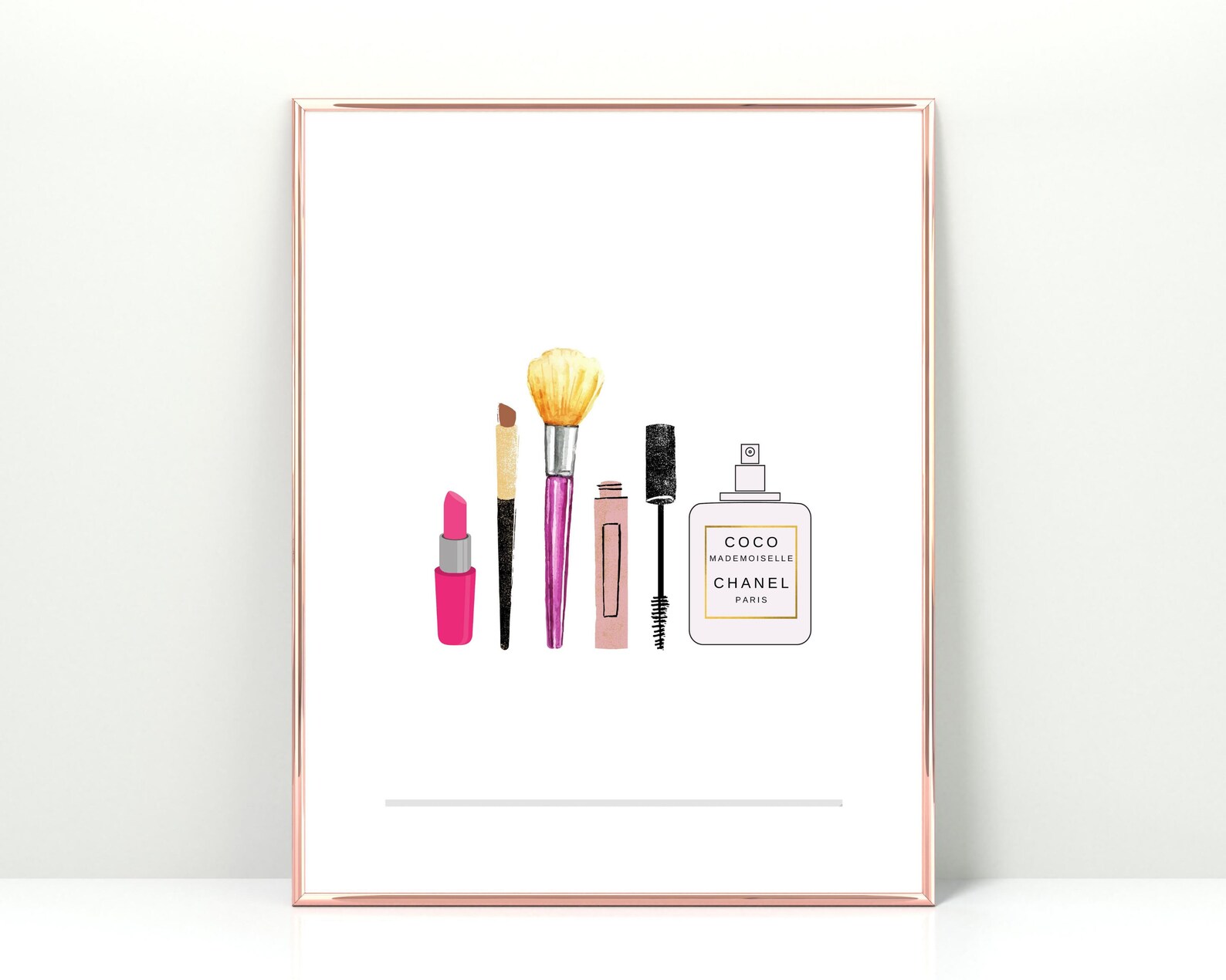 Makeup Wall Art Fashion Poster Print Printable Art Makeup Brush
