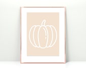 White Pumpkin Print, Fall Art Print, Digital Download Printable, White Pumpkin Printable, Thanksgiving Print, Autumn Decor, Home Decor Print