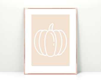 White Pumpkin Print, Fall Art Print, Digital Download Printable, White Pumpkin Printable, Thanksgiving Print, Autumn Decor, Home Decor Print