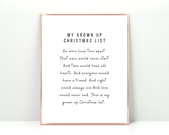 Ma wish list de Noël pour adultes  – La fille à l'envers