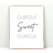 Cubicle Sweet Cubicle Printable, Gift for Intern, Cubicle Decor ...