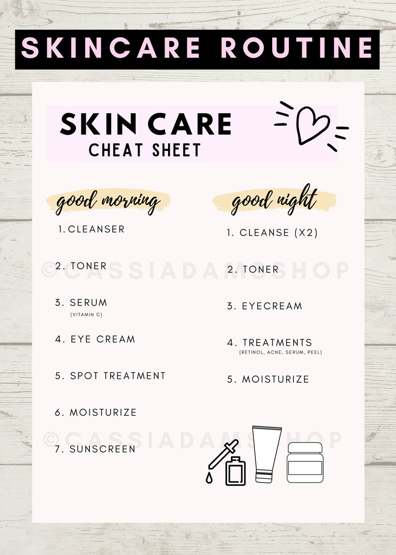 Skincare Routine Printable - Skincare Printable - Etsy