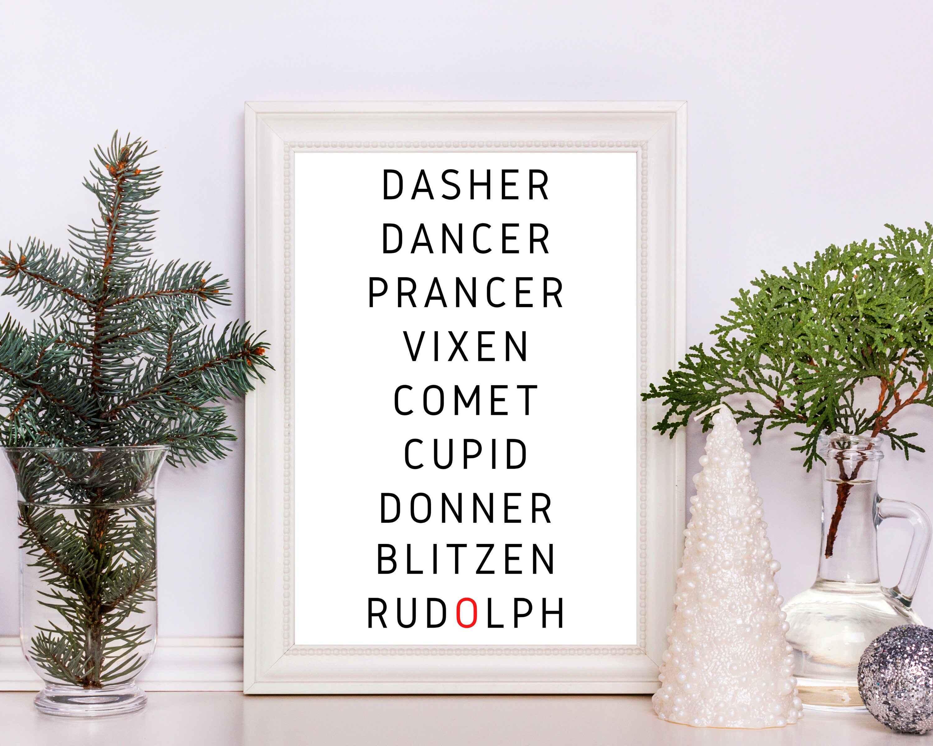 Reindeer Names Printable | Christmas Decorations | 9 Reindeer Names ...