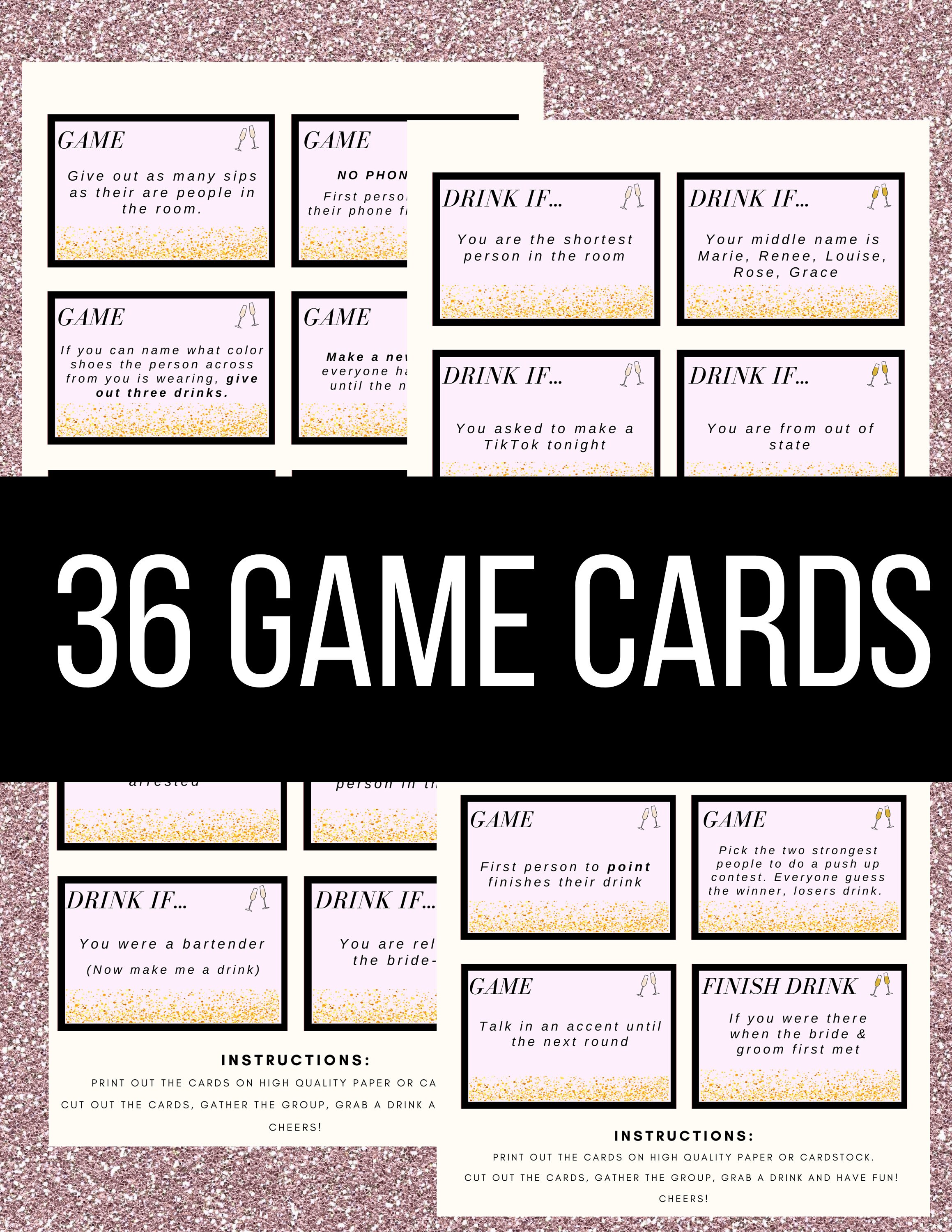 Bachelorette Party Games Printable - Drinking Games - Printable ...