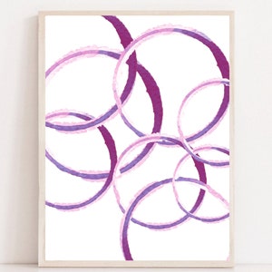 Set of 3 Printables, Purple Abstract Wall Prints, Abstract Poster ...