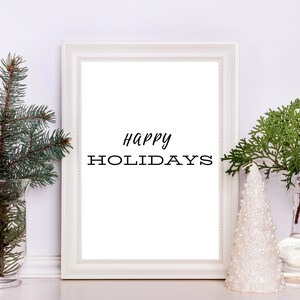 Happy Holidays Printable, Happy Holidays Wall Print, Happy Holidays ...