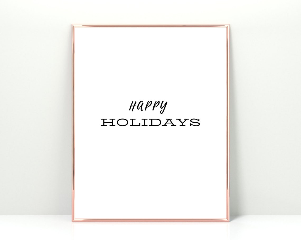 Happy Holidays Printable, Happy Holidays Wall Print, Happy Holidays ...