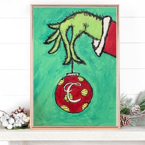 Hand Painted Grinch Printable, Christmas Decorations, Grinch Christmas ...