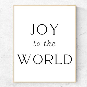 Joy To The World printable, Christmas Song Print, Christmas Wall Art, Christmas Decor, Minimalist Wall Art, Digital Download, Joy sign
