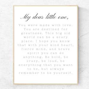 My Dear Little One, Trending Nursery Prints, Nursery Wall Art, Nursery Decor, Baby Shower Gift, Beautiful Nursery Quote, Instant Download