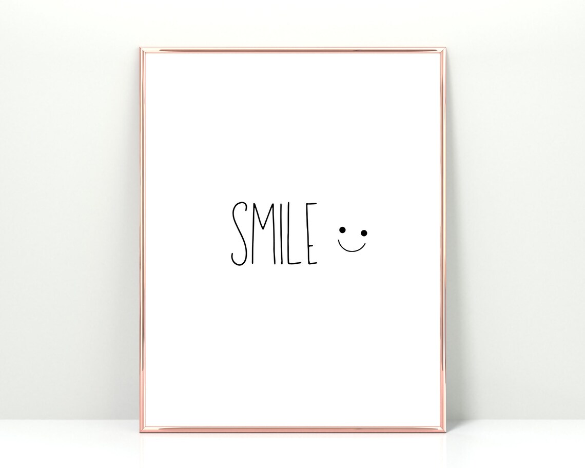 SMILE Printable Smile Poster Smile Wall Art Happy - Etsy