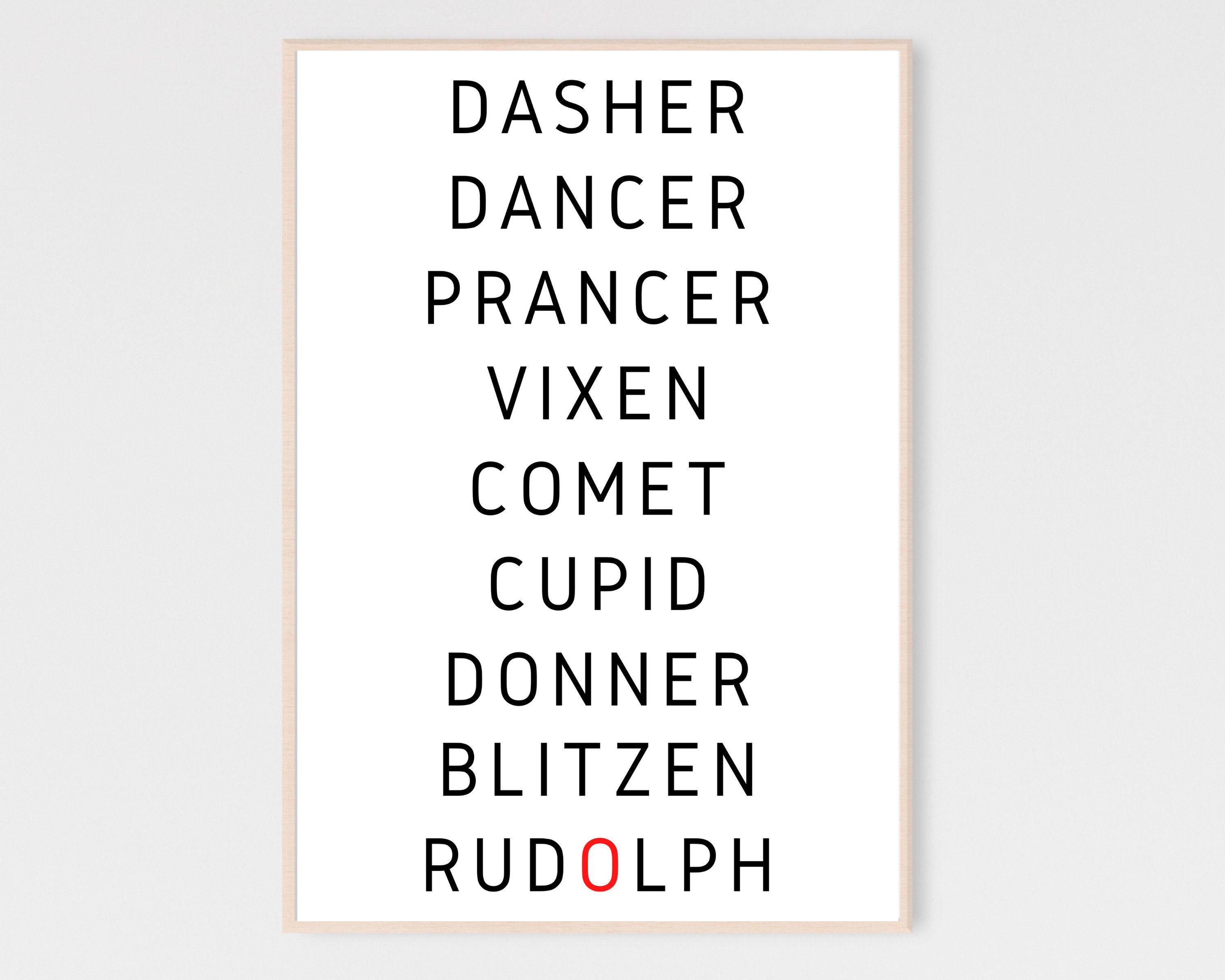 Reindeer Names Printable Christmas Decorations 9 Reindeer | Etsy