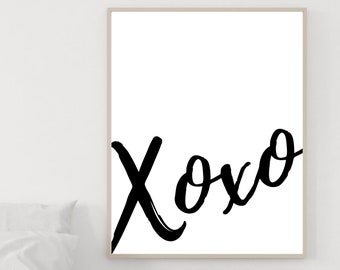 XOXO Print | Chic Printable Wall Art | minimalist wall art | xoxo wall art | bedroom decor print | girly prints | fashion wall prints | xo