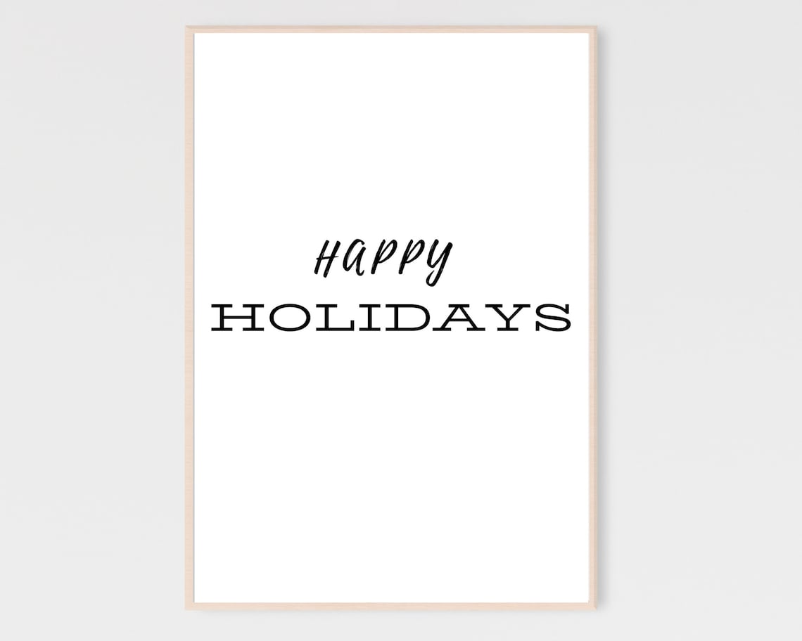 Happy Holidays Printable, Happy Holidays Wall Print, Happy Holidays ...