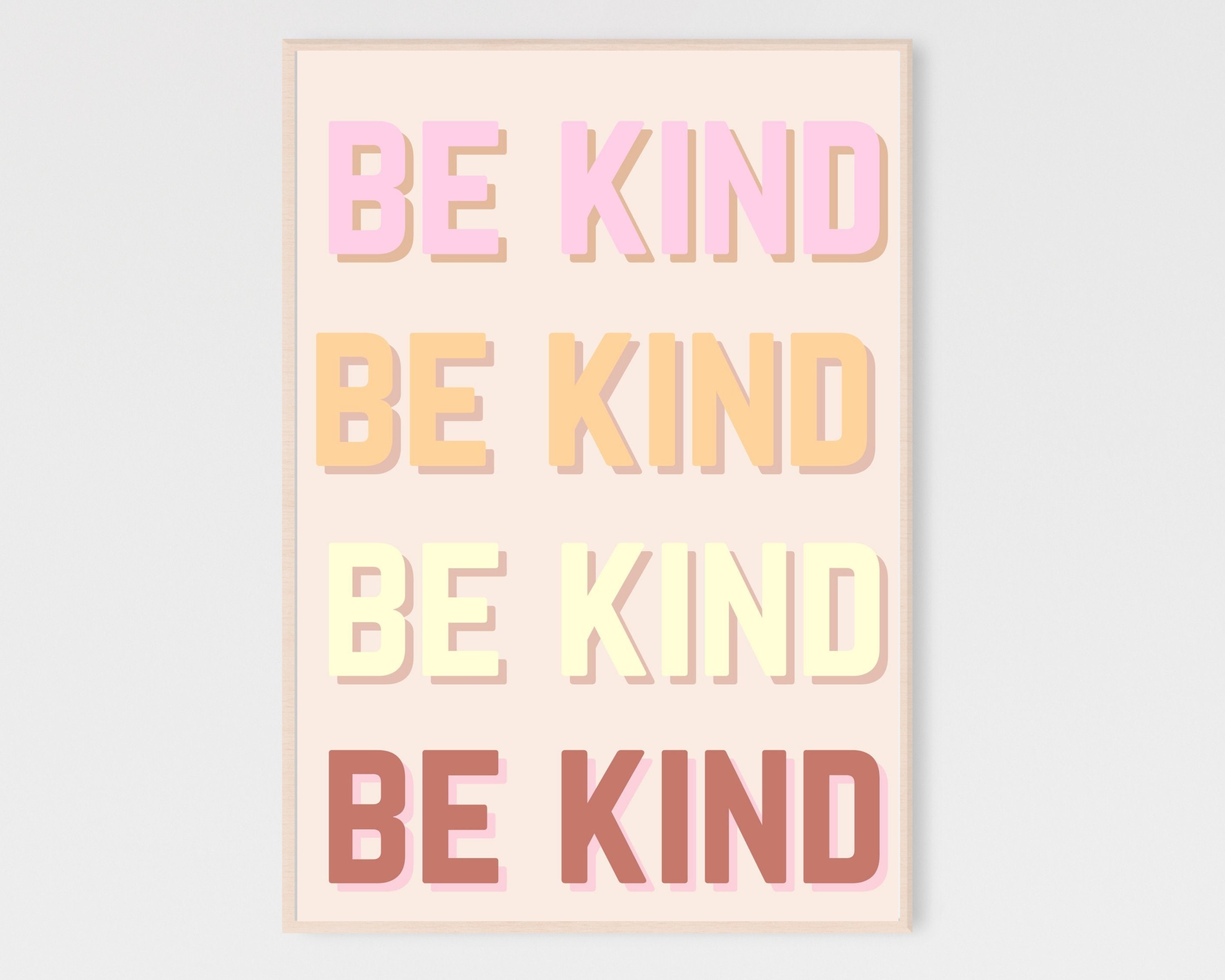Be Kind Printable, Classroom Decor, Colorful Poster, Kids Colorful ...