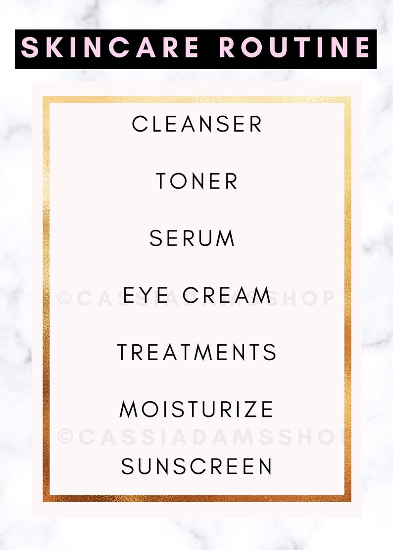 Skincare Routine Printable - Skincare - Printable - Etsy