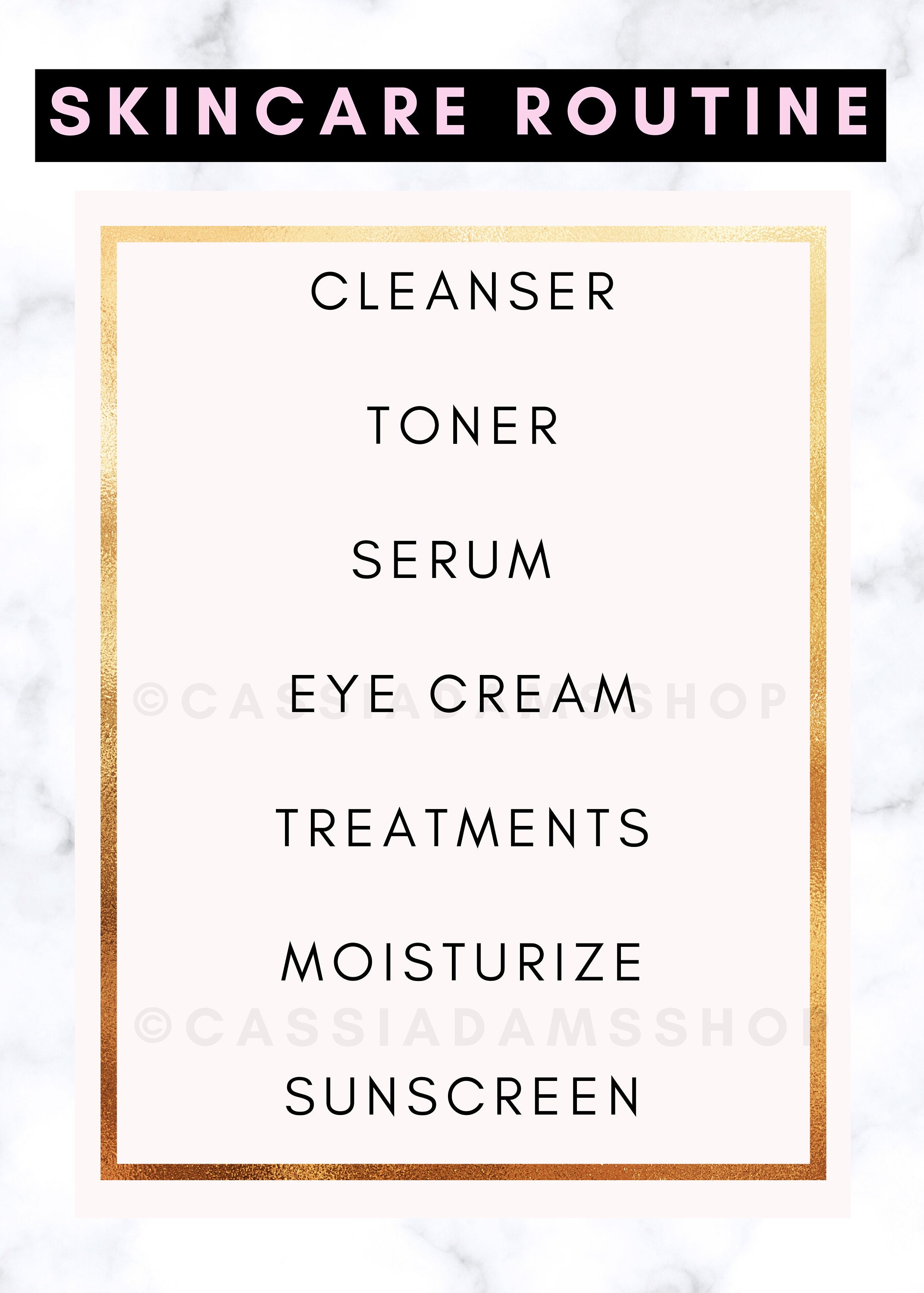 Skincare Routine Printable - Skincare - Printable - Etsy