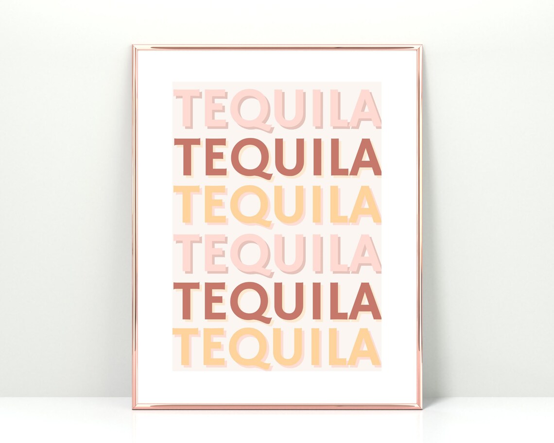 Tequila Printable, Tequila Poster, Bar Cart Printable, Bar Decor ...