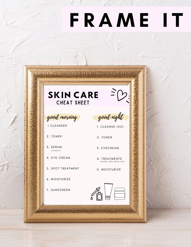 Skincare Routine Printable - Skincare Printable - Etsy