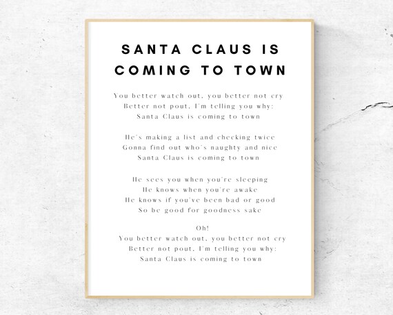 santa claus is coming to town lyrics