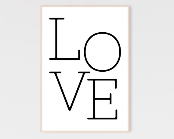 Love Sign Love Print Love Poster Scandinavian Poster | Etsy