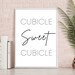 Cubicle Sweet Cubicle Printable, Gift for Intern, Cubicle Decor ...