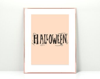 Orange Halloween Printable | Halloween Decor | Halloween Typography | Halloween Prints | Halloween Printable Wall Art | Instant Download