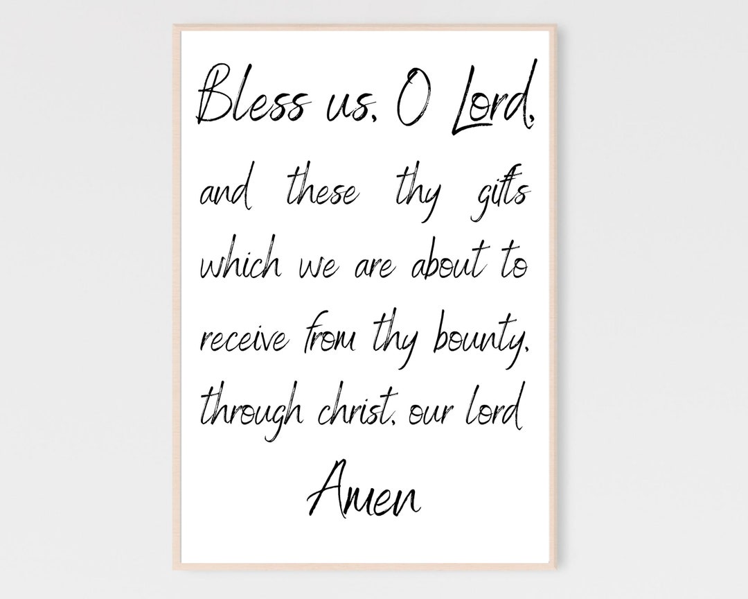 Bless Us Oh Lord Printable Bible Verse Wall Art Catholic Prayer Printable Christian Gift Ideas