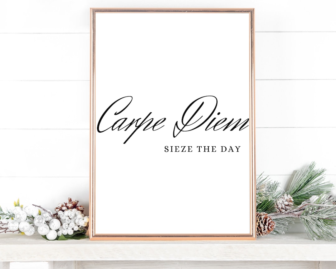 Carpe Diem Seize the Day Inspiration Prints Carpe Diem Print Motivational Wall Decor