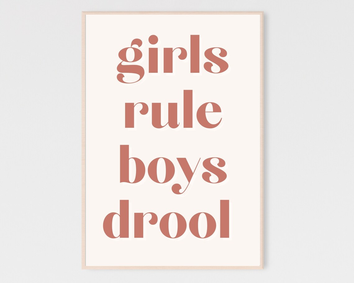 Girls Rule Boys Drool Sign Girls Printable Feminine Wall Etsy
