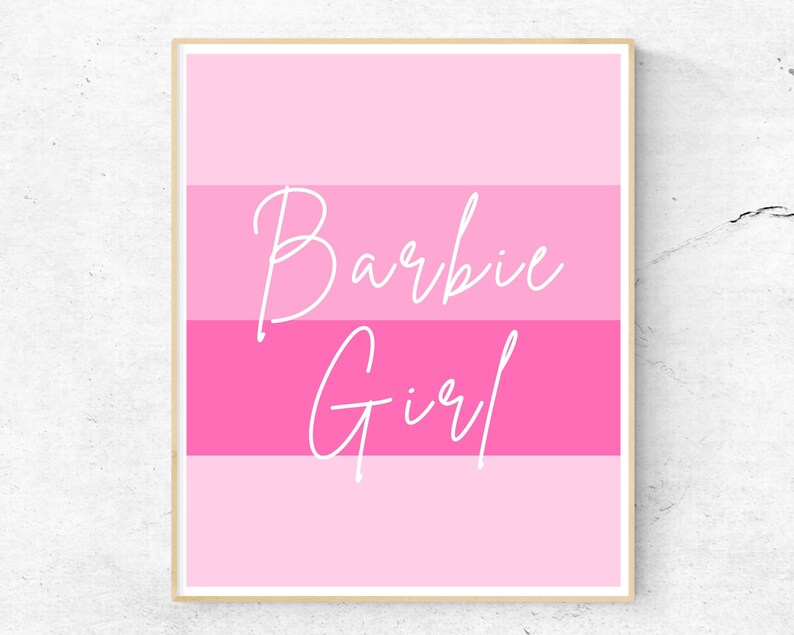 Barbie Girl Printable Barbie Sign Barbie Wall Art Pink Wall - Etsy