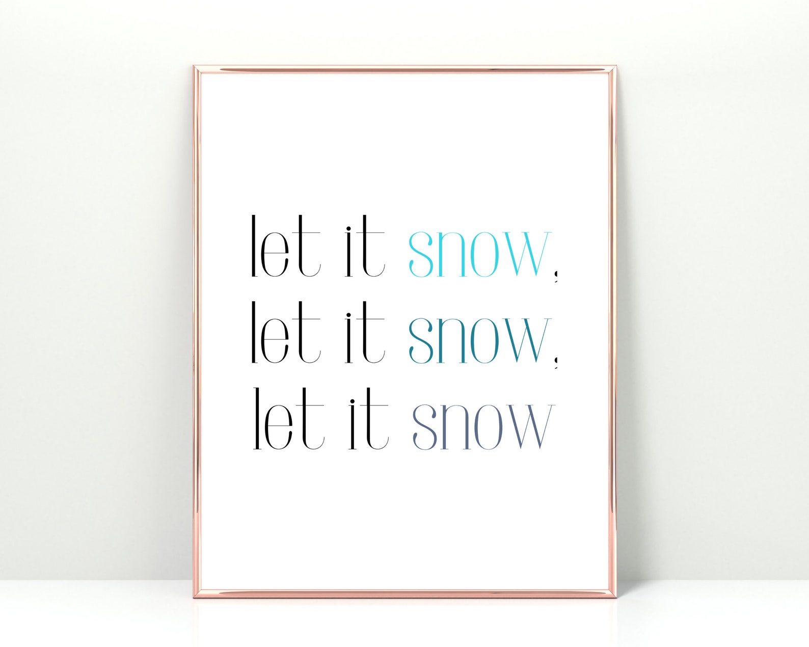 Let It Snow Printable Let It Snow Print Blue Winter Decor - Etsy