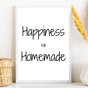 Happiness is Homemade Printable, Cute Wall Art, Kitchen Prints, Happy ...