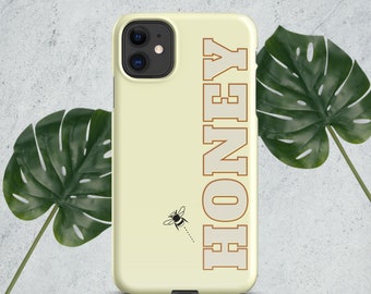 het gele hoesje van honingsiPhone | vrouwelijke telefoonhoesjes, geel telefoonhoesje, schattig telefoonhoesje, lichtgeel iPhonehoesje voor meisjes